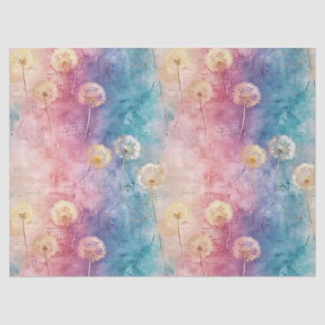 Papel De Seda Vintage Dandelion Abstract Pattern (3) (Frente )