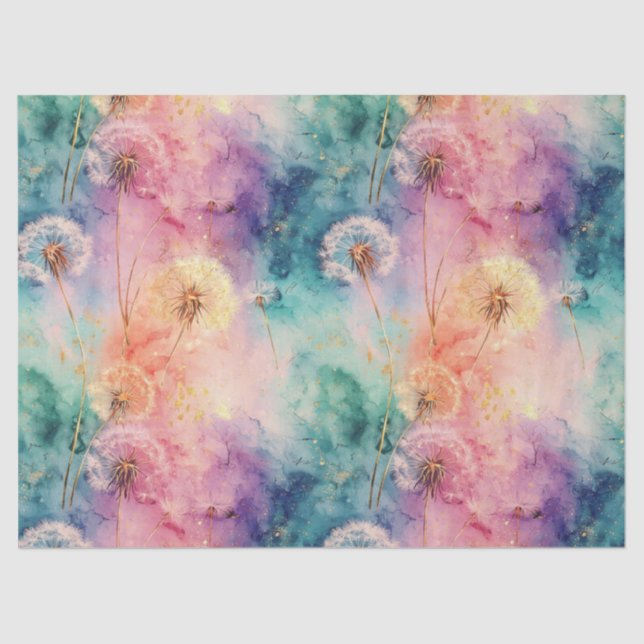 Papel De Seda Vintage Dandelion Abstract Pattern (5) (Frente )