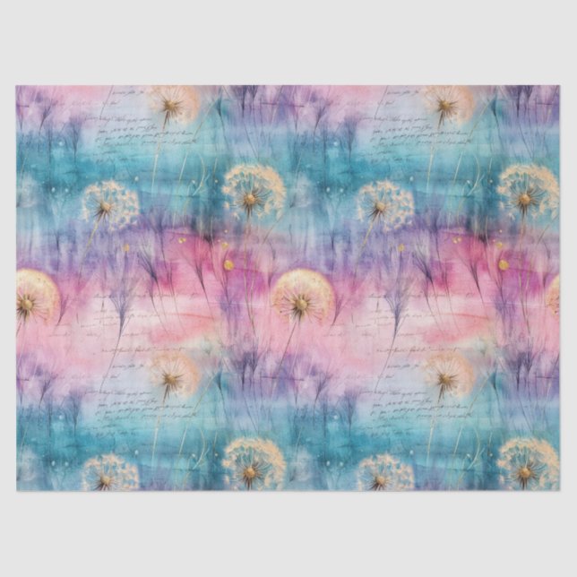 Papel De Seda Vintage Dandelion Abstract Pattern (6) (Frente )