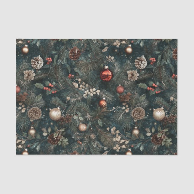 Papel De Seda Vintage Dark Christmas (Frente )
