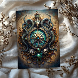 Papel De Seda Vintage de aquarelas - sinal de totem marítimo - e