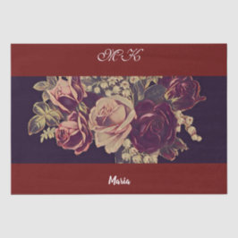 Papel De Seda Vintage Decoupage Burgundy Rosa Personalizado