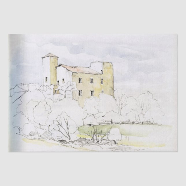 PAPEL DE SEDA VINTAGE DECOUPAGE PAÍS CHATEAU FRANCÊS (Frente )