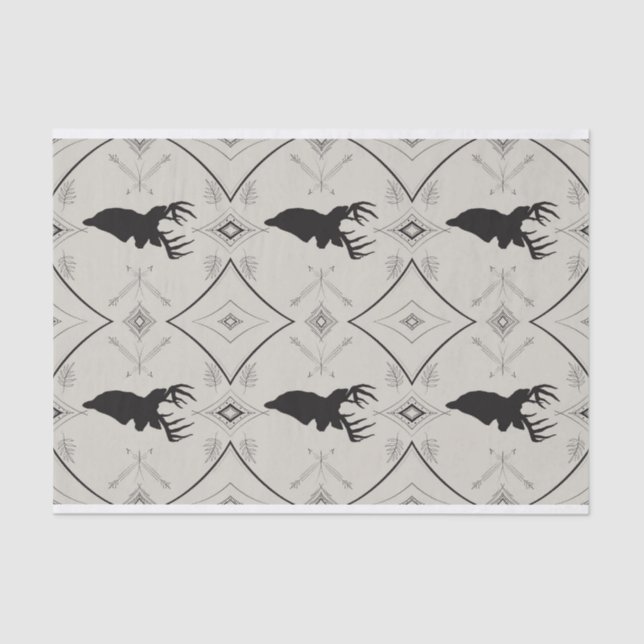 Papel De Seda Vintage Deer 2 - Tecido (Frente )