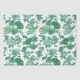 Papel De Seda Vintage Deer Fox Green Country Toile