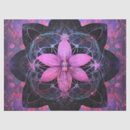 Papel De Seda Vintage - Descamação da Flor Rosa Neon Gótica