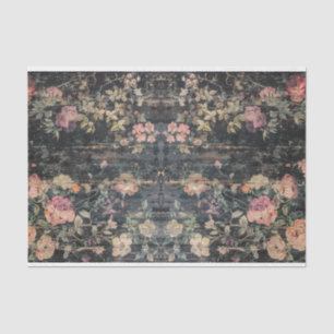 Papel De Seda Vintage - Descamação Floral Escuro Vestido