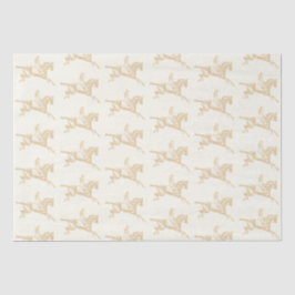 Papel De Seda Vintage Dourada Beige Girl Horseback Riding