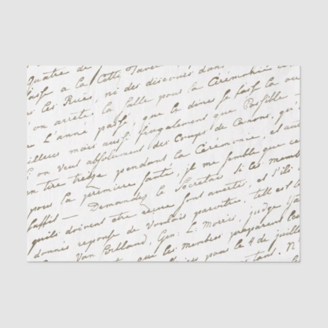 Papel De Seda Vintage Dourada Elegante em francês (Frente )