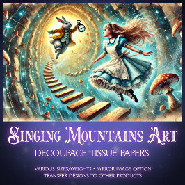 Papel De Seda Vintage Down The Rabbit Hole Alice Decoupage