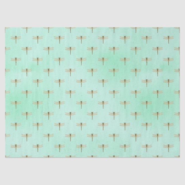 Papel De Seda Vintage Dragonflies Series Design 12 (Frente )