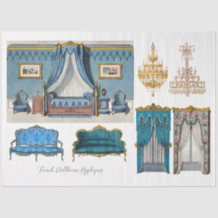 Papel De Seda Vintage Dusty Blue Dolly House Decoupage