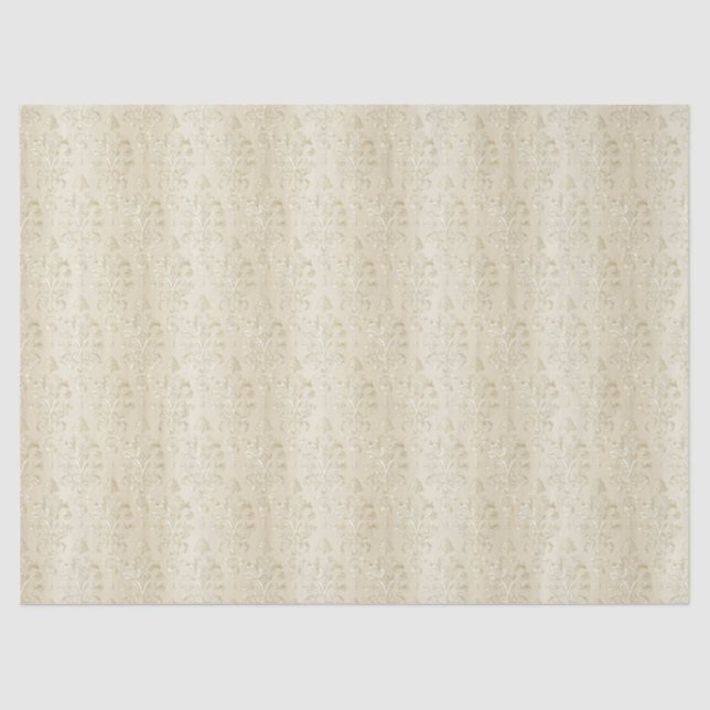 Papel De Seda Vintage Elegant Ecru Antique Damask (Frente )