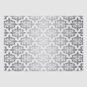 Papel De Seda Vintage Elegante Decoupage Flutuando Damasco Silve