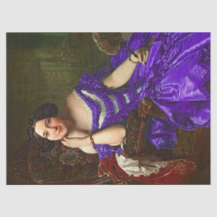 Papel De Seda Vintage Elegante Lady Blue Violet Dress Decoupage