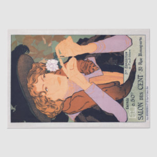 Papel De Seda Vintage Elegante Lady French Poster Decoupage