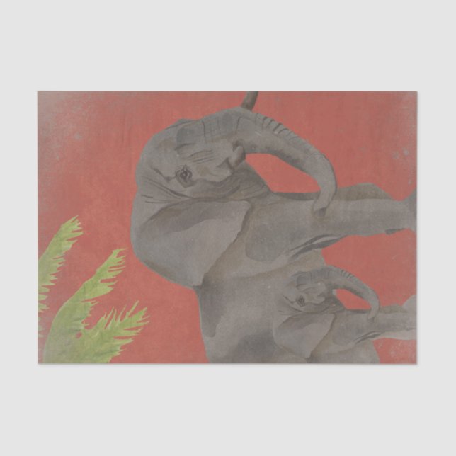 Papel De Seda Vintage Elephant (Frente )