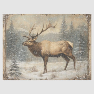 Papel De Seda Vintage Elk Scentic Rustic Decoupage