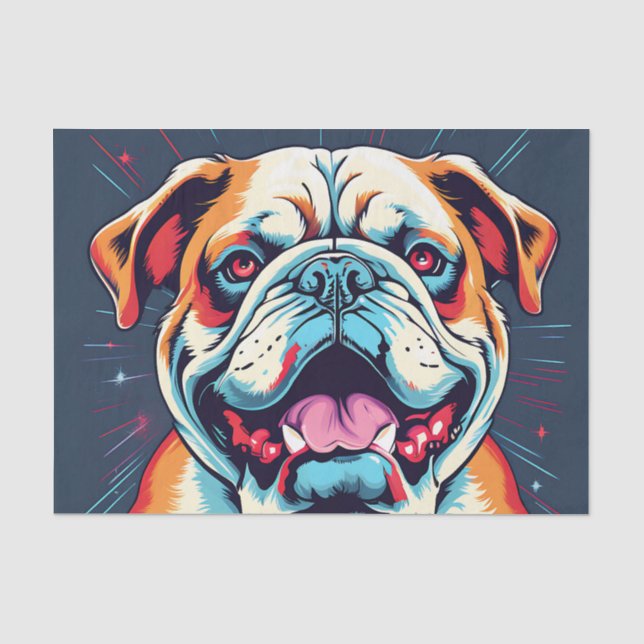 Papel De Seda Vintage English Bulldog (Frente )