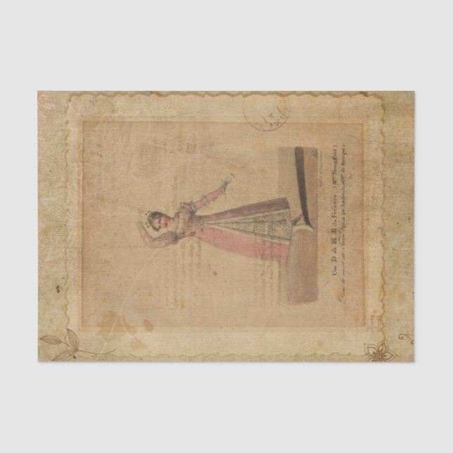 Papel De Seda Vintage Ephemera Dancer (Frente )