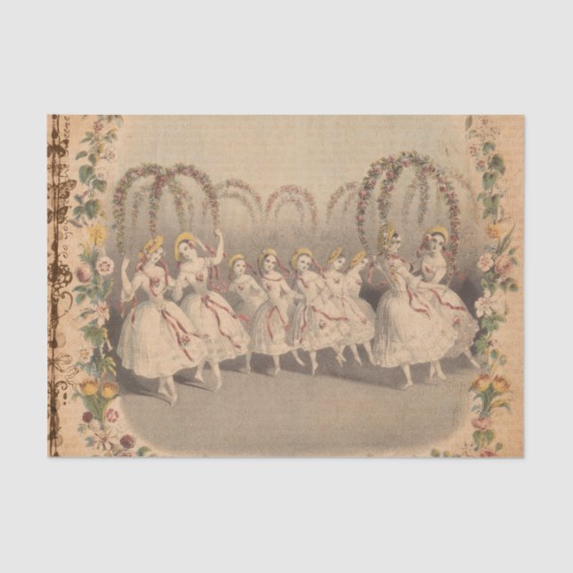 Papel De Seda Vintage Ephemera Dancers (Frente )