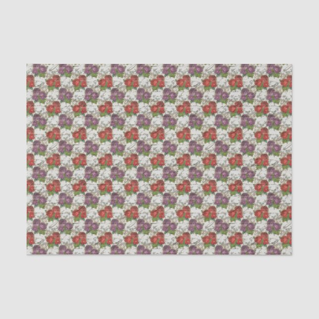 Papel De Seda Vintage Ephemera Floral (Frente )