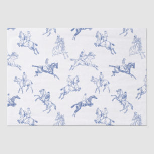Papel De Seda Vintage Equestrian Blue Toile