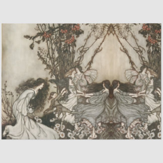 Papel De Seda Vintage Fairytale Cottagecore Fairy Arthur Rackham