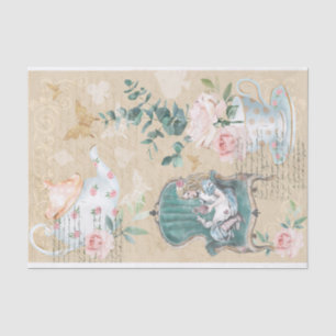 Papel De Seda Vintage Fantasy Alice No País Das Maravilhas
