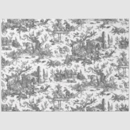 Papel De Seda Vintage Fazenda russa Francês Toile-Black & White