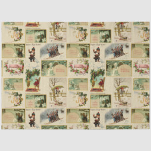 Papel De Seda Vintage festiva Colagem de Natal Ephemera