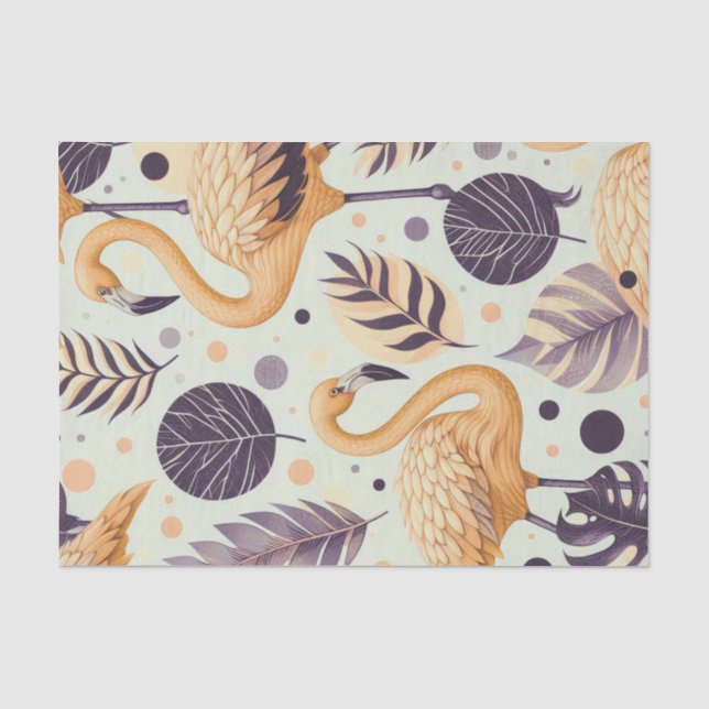 Papel De Seda Vintage Flamingo Seamless (Frente )