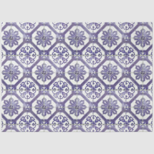 Papel De Seda Vintage Floral Blue Azulejo Português