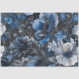 Papel De Seda Vintage Floral Blue White Flower Decoupage