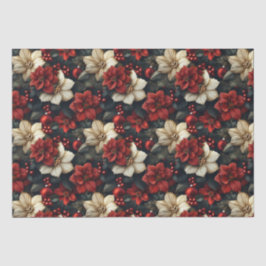 Papel De Seda Vintage Floral Christmas