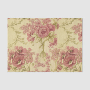 Papel De Seda Vintage, floral, coral, cor-de-rosa, rosas,