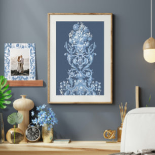Papel De Seda Vintage Floral Delft Blue Decoupage