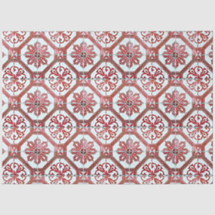 Papel De Seda Vintage Floral Delft Red Azulejo Decoupage 