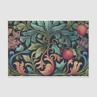 Papel De Seda Vintage Floral Folaves Pomegranatos Dão Decoupage