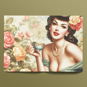 Papel De Seda Vintage Floral Pin Up