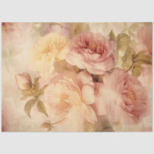 Vintage Floral Rosa Decoupage