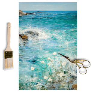 Papel De Seda Vintage Floral Textura Rústica Francesa Decoupage