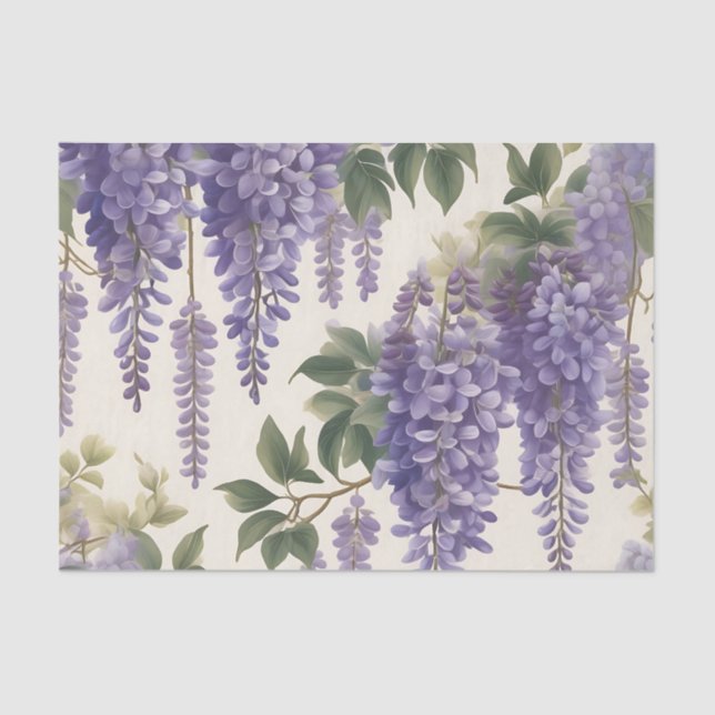 Papel De Seda Vintage Floral Wisteria (Frente )