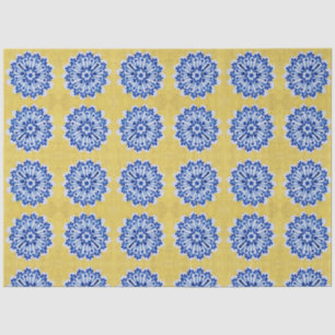 Papel De Seda Vintage Floral Yellow Azulejo Português