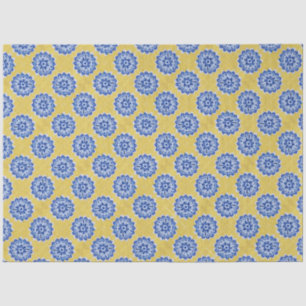 Papel De Seda Vintage Floral Yellow Azulejo Português