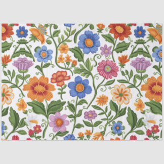 Papel De Seda Vintage Florals Knitting Botanical Pattern Pastel