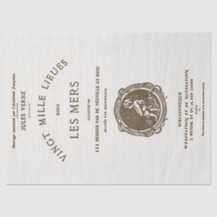 Papel De Seda Vintage French Book Title Page Decoupage J Verne