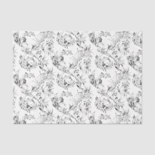 Papel De Seda Vintage French Floral Fantasy Toile-Black
