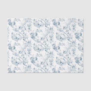 Papel De Seda Vintage French Floral Fantasy Toile Blue