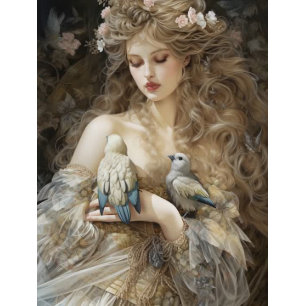 Papel De Seda Vintage French Lady in Castle Decoupage